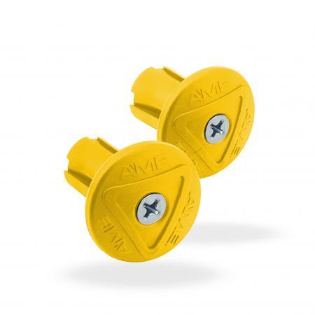Yellow Grip Savers - A'ME end caps - Bicycle Handlebar Ends