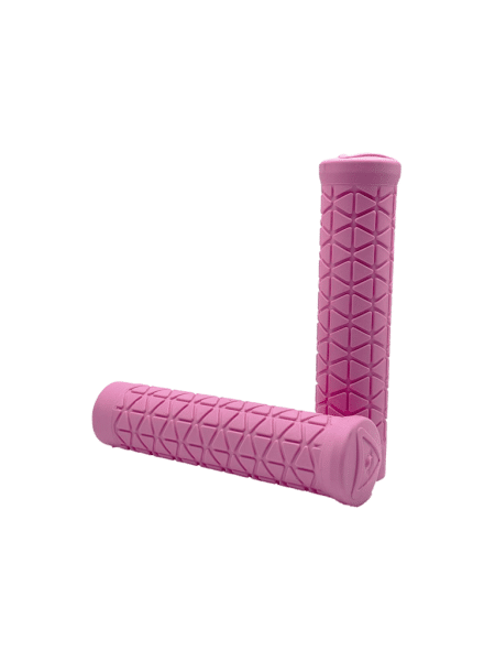 Pink MTB grip with TRI pattern and no flange for mountain bikes.