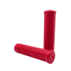 Red MTB grip with TRI pattern and no flange for mountain bikes.