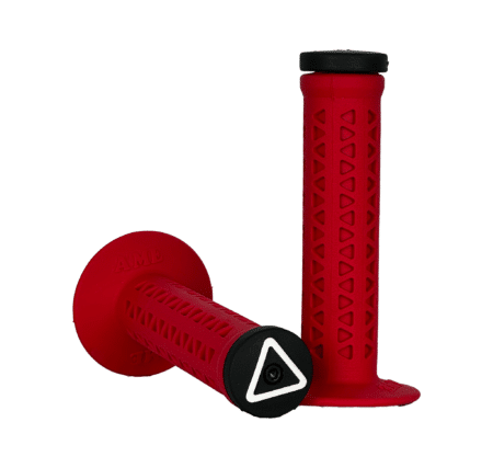 Red Old School BMX Bike Grips – A’ME – 702’s with new Grip Saver Plus
